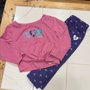 Hurley Kids Heart Design Pink and Navy Active Wear Set